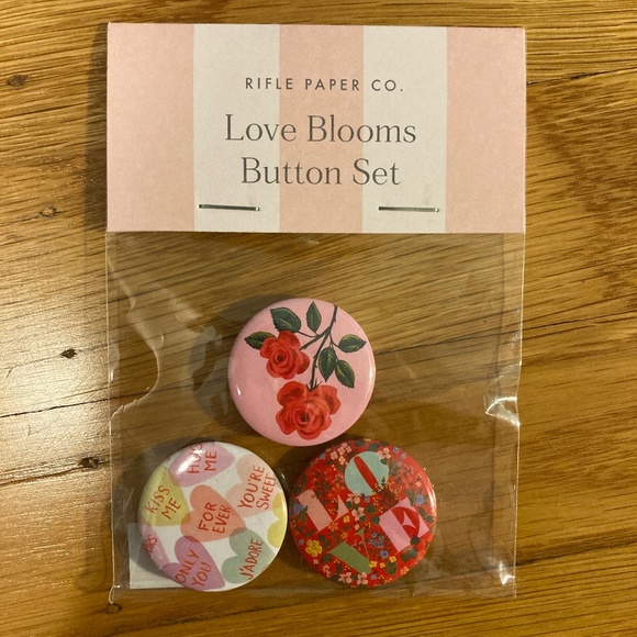 Rifle Paper Co. Accessories - Rifle Paper Co. Love Blooms Valentine's Day Button Pin Set (3)